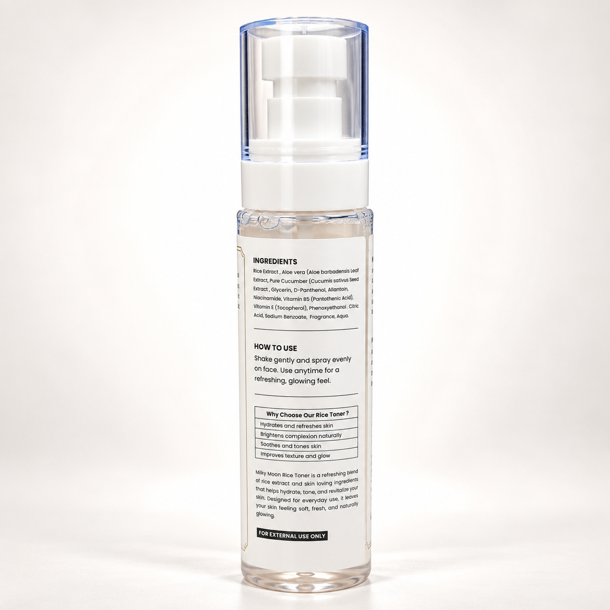 Rice Toner for Face with Rice Extract Niacinamide Hydration 100ml