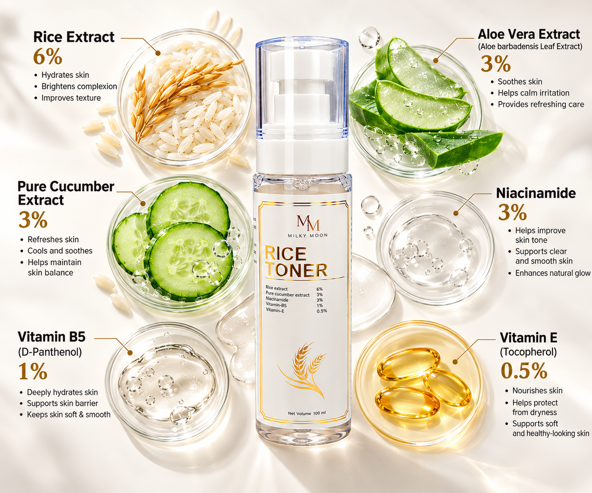 Rice Toner for Face with Rice Extract Niacinamide Hydration 100ml