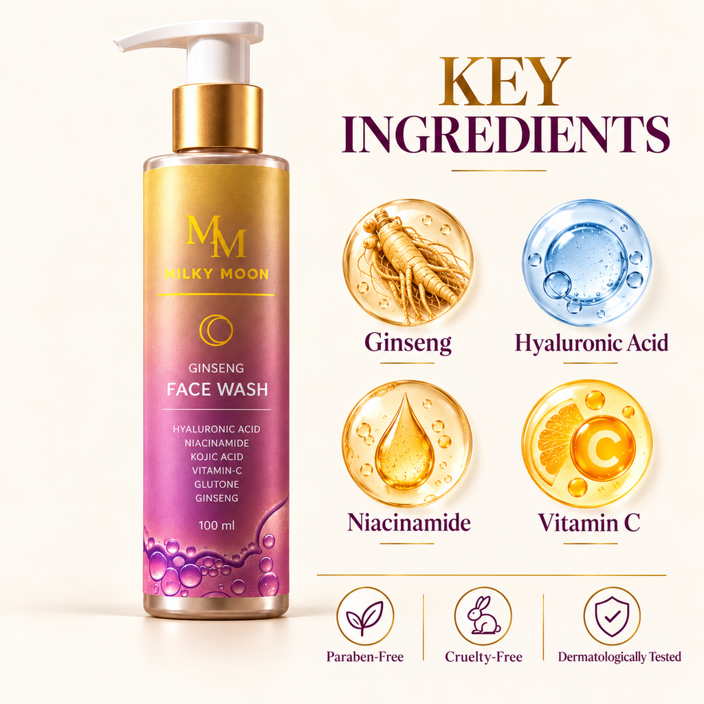Milky Moon Ginseng Face Wash with Niacinamide Vitamin C 100ml