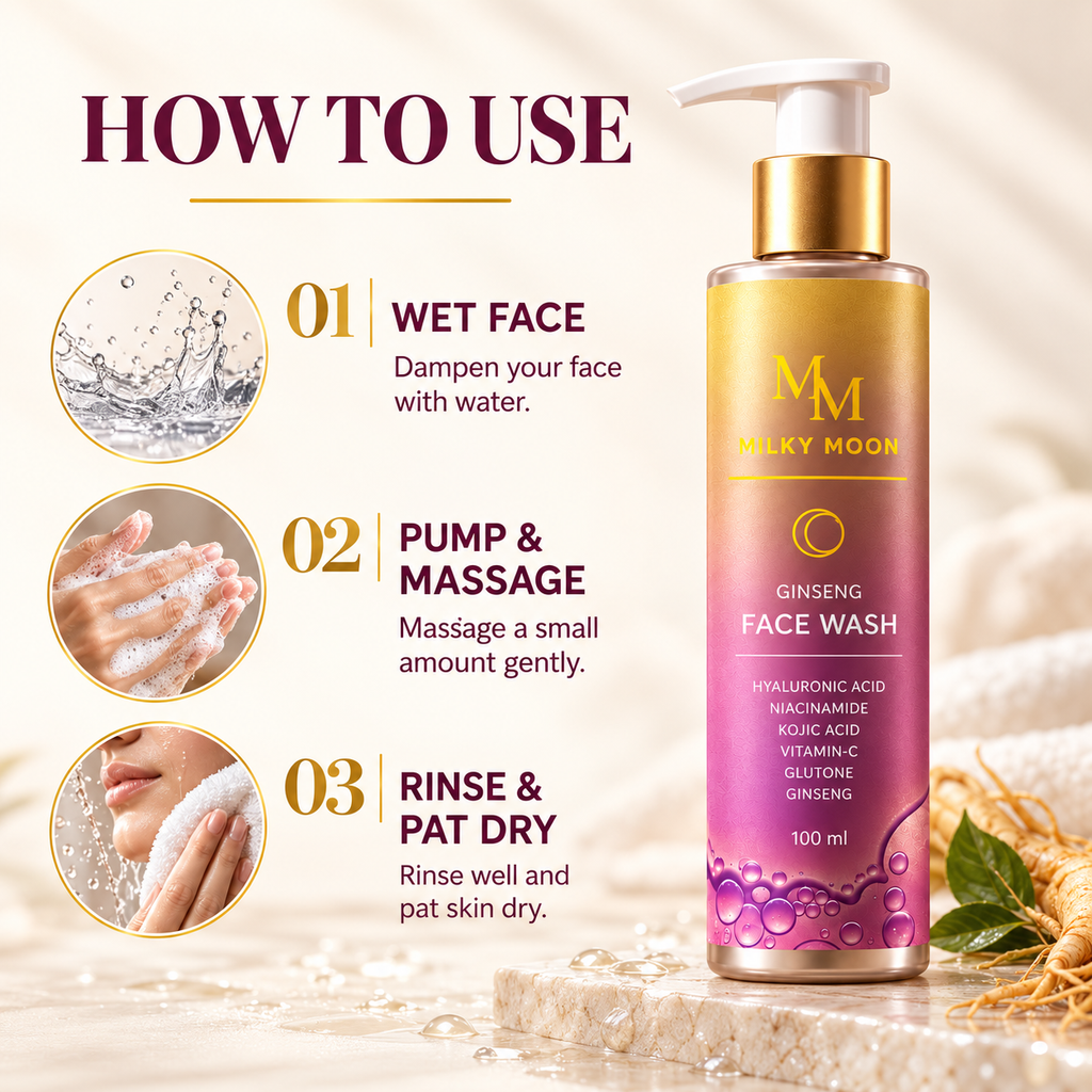 Milky Moon Ginseng Face Wash with Niacinamide Vitamin C 100ml