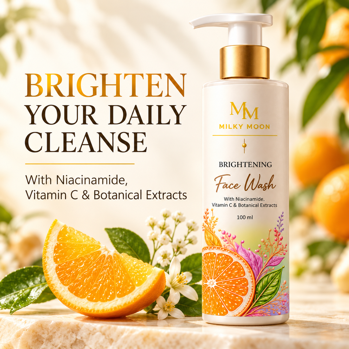 Milky Moon Brightening Face Wash with Vitamin C Niacinamide 100ml