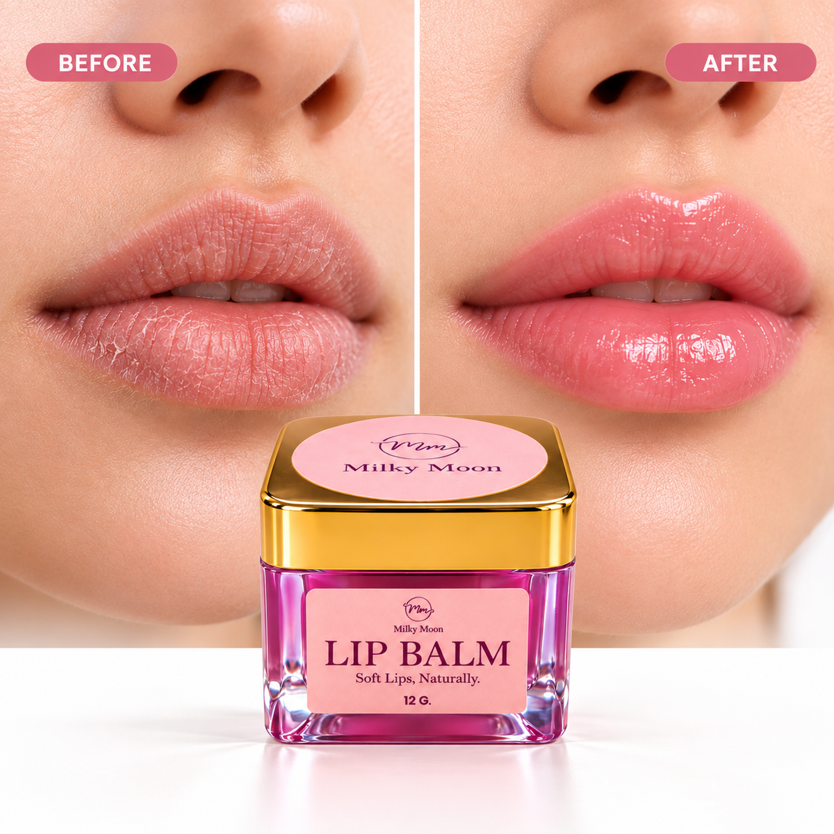 Lip Balm for Dry Chapped Lips with Almond Oil Vitamin E 12g
