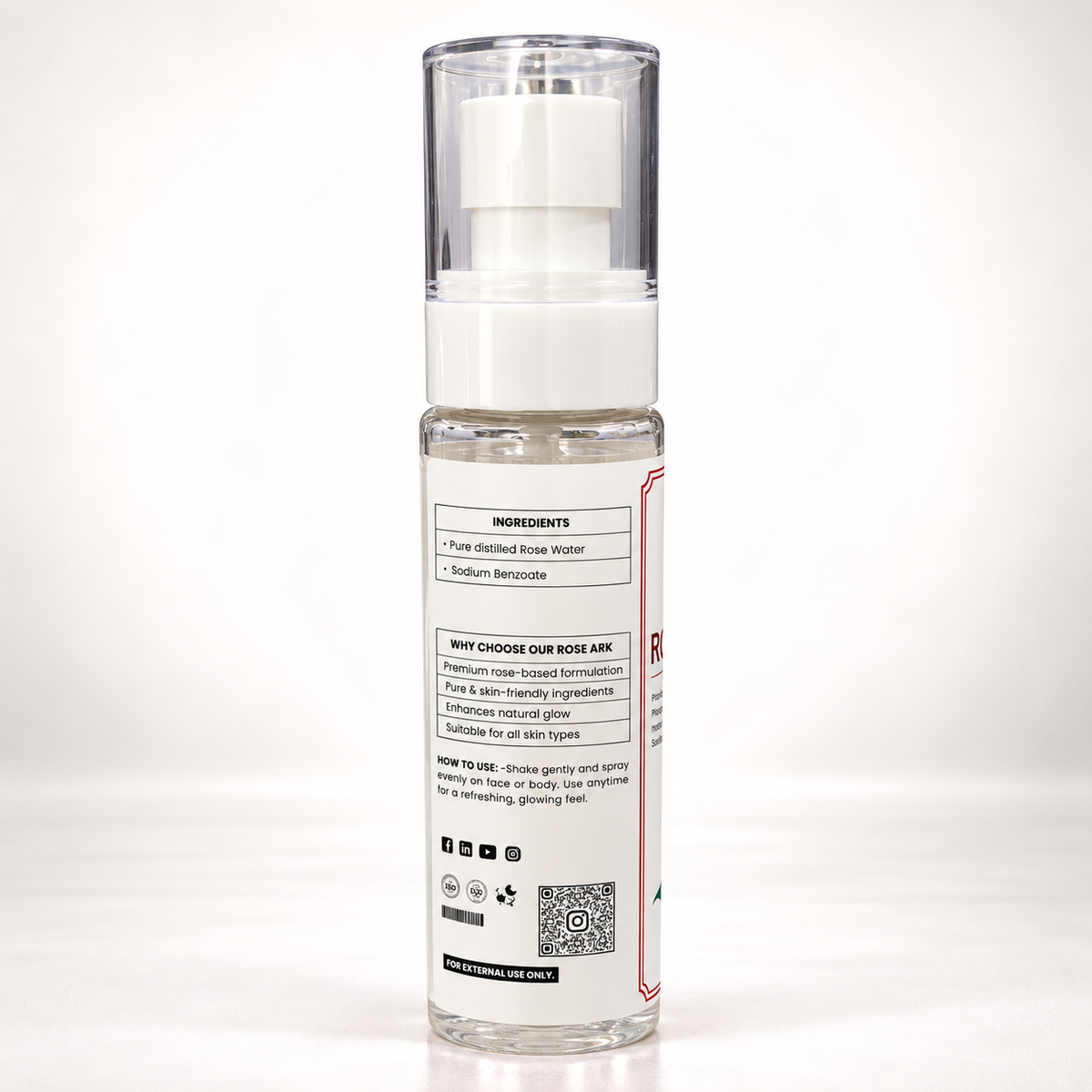 Rose Water Spray for Face Body Hydrating Refreshing Mist 100ml