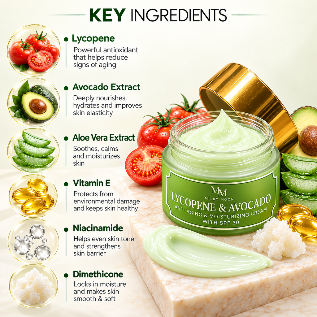 Lycopene Avocado Anti-Aging Moisturizing Cream with SPF 30 50gm