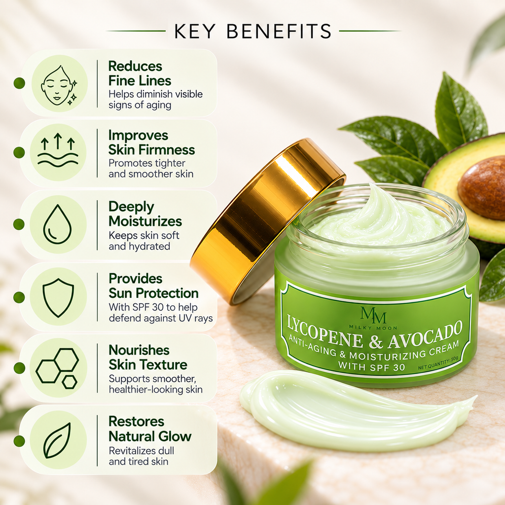 Lycopene Avocado Anti-Aging Moisturizing Cream with SPF 30 50gm
