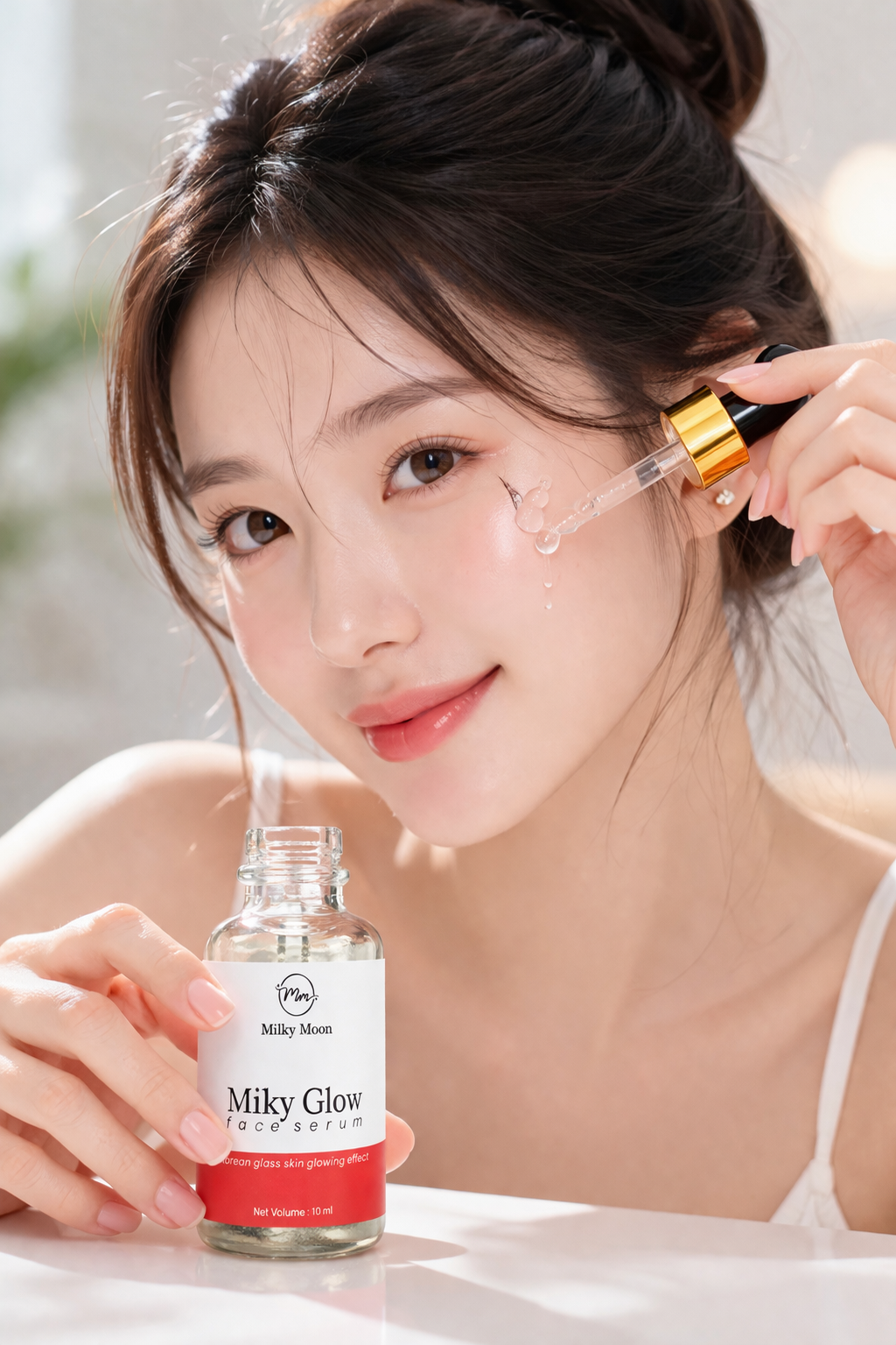 Milky Glow Face Serum, Korean Glass Skin Glowing Effect 10ml